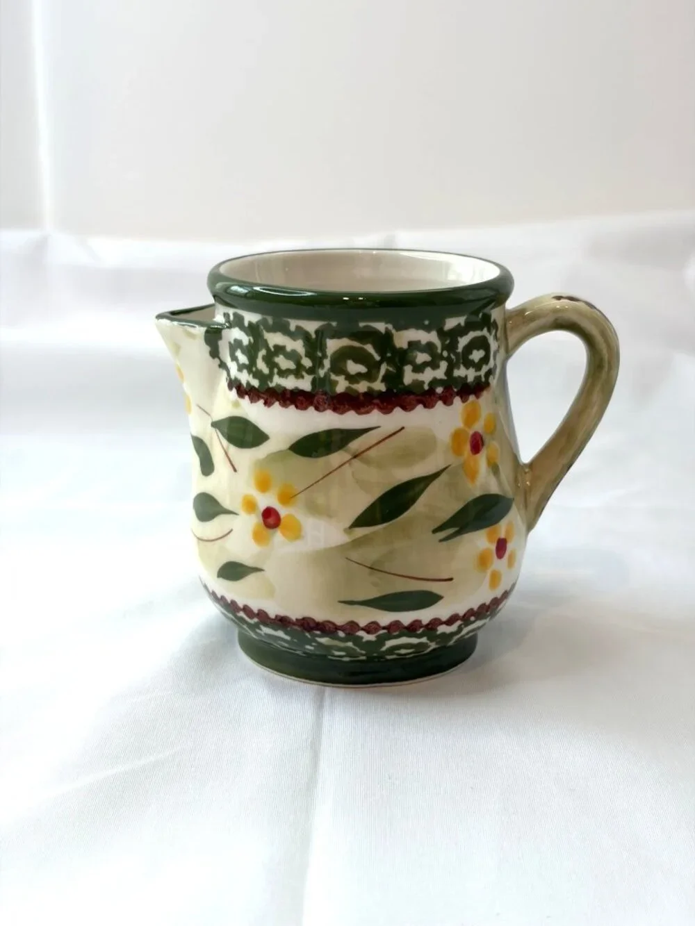 Temp-tations by Tara Old World Green Mini Pitcher Creamer Floral 3.5